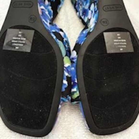 Nine West wedge slides in blue floral textile NWOT Size 8 - Picture 8 of 9
